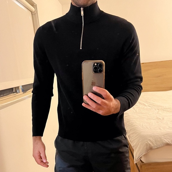 Sandro Paris Wool Sweater with Zipper Collar - Picture 6 of 16